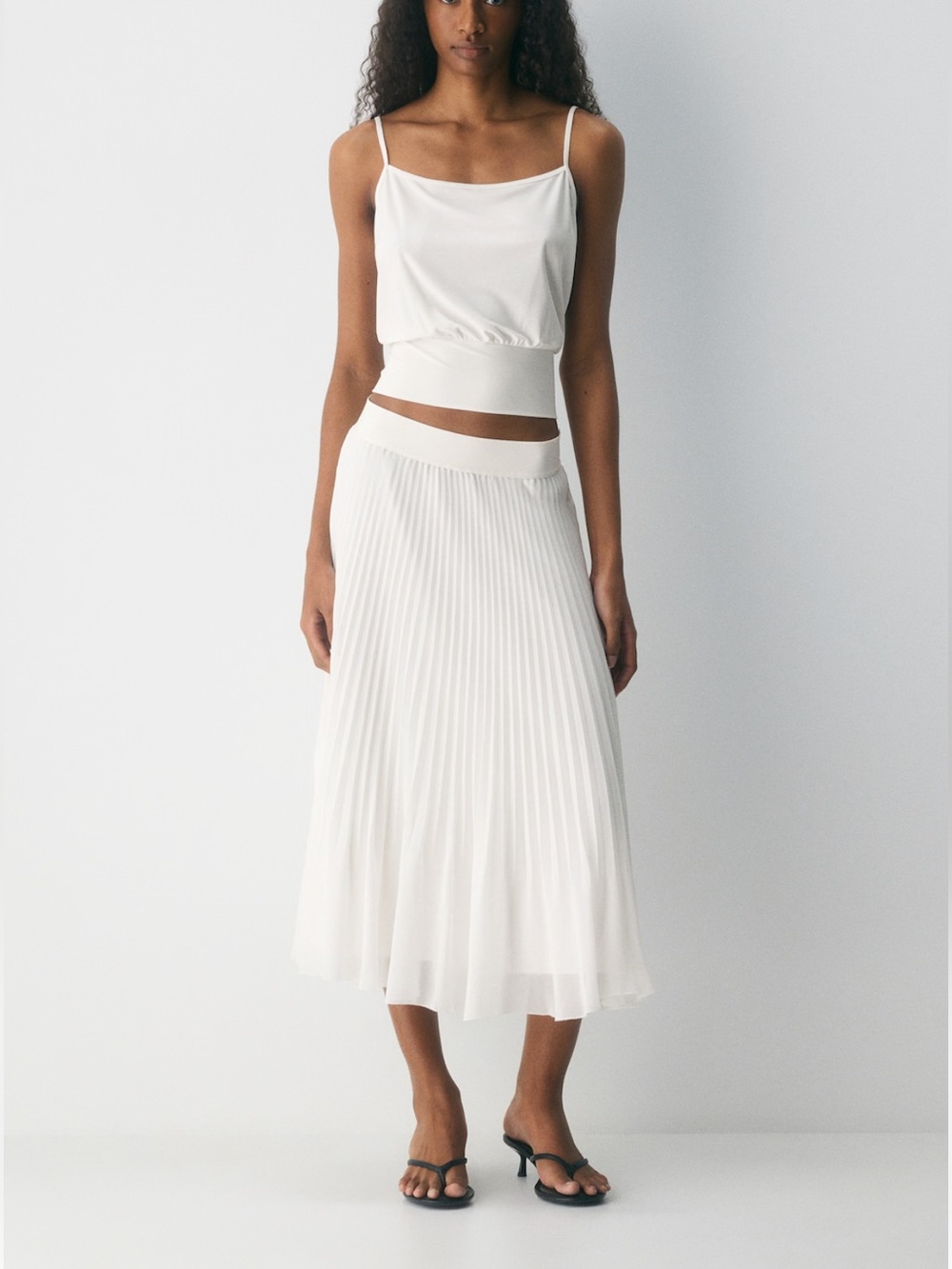 Aritzia Twirl Pleated Midi Skirt